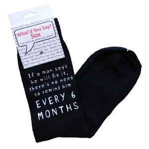 Foozys Funny Black Socks Husband Fix It List Sarcastic Quote Unisex One Size